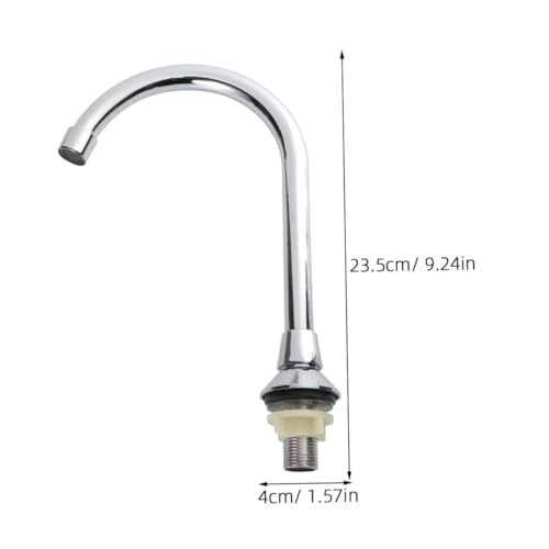 WOONEKY Fußpedal Wasserhahn aus Edelstahl mit Drehbarem Kaltem Auslauf Freihändige Bedienung Langlebige Elektroplattierte Oberfläche Geeignet für Öffentliche Badezimmer und Waschtische von WOONEKY