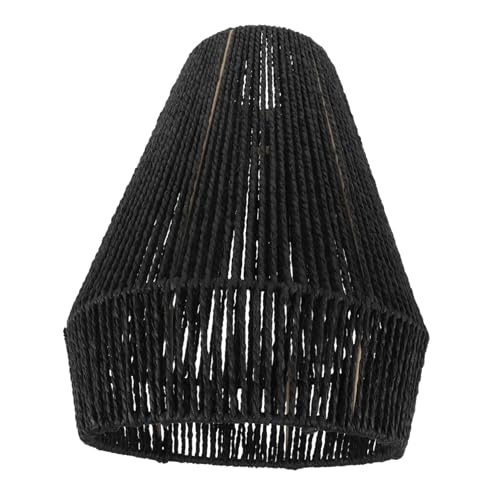 WOONEKY Geflochtener Lampenschirm Deckenlampe Retro Stil Innenbeleuchtung Weicher Lichtschutz Wohnzimmer Schlafzimmer Esszimmer Dekorative Hängelampe von WOONEKY