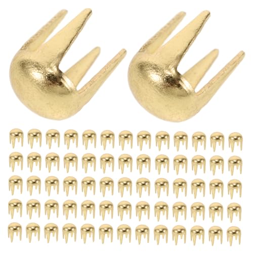 WOONEKY Goldene Runde Kuppelnieten DIY Metallklauen Ziernieten für Kleidung Accessoires Puppenkleidung Spikes für Taschen Schuhe Häkeltiere von WOONEKY