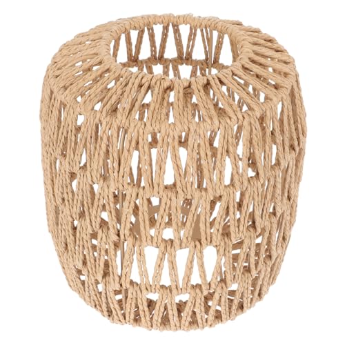 WOONEKY Hängelampe mit Geflochtenem Lampenschirm Rattan Vintage Deckenlampe für Restaurant Bar und Wohnzimmer Leicht und Installieren im Rustikalen Design von WOONEKY