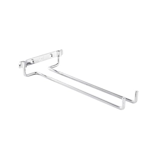 WOONEKY Hängendes Weinglasregal aus Einreihiger Weinglas Halter für Wandmontage Umgedrehte Weinglaskupferhalterung Design für Bar Restaurant und Zuhause Silber von WOONEKY