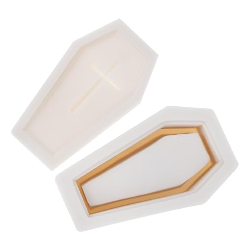 WOONEKY Halloween Silikonform Langlebig Flexible DIY Kerzengießform Sargform für Kreative Kerzen Seifen Gießformen Tischdekoration Langlebiges Silikon von WOONEKY