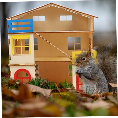 WOONEKY Hamster Holzhaus Schloss mit Leiter Zweistöckiges Nagerhaus für Zwerghamster Spiel Kletterhaus Natürliches Haustierversteck für Gesunde und Aktive Kleintiere WOONEKY Hamster Holzhaus Schloss mit Leiter Zweistöckiges Nagerhaus für Zwerghamster Spiel Kletterhaus Natürliches Haustierversteck für Gesunde und Aktive Kleintiere von WOONEKY