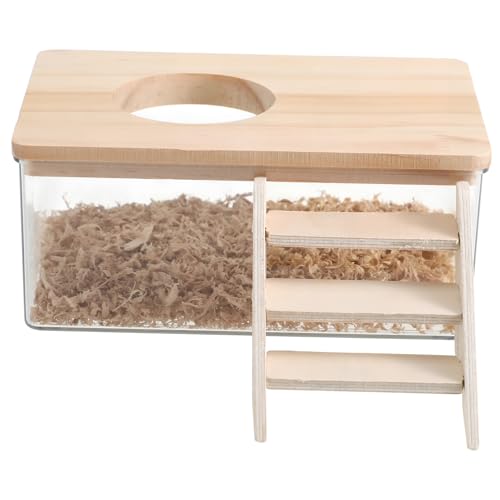 WOONEKY Hamsterbadezimmer Sandbad Behälter Mit Leiter Hamstersubstratbehälter Hamsterbadewanne Hamsterzubehör Hamstersandbad Mit Leiter Hamsterhütte Holz Transparent WOONEKY Hamsterbadezimmer Sandbad Behälter Mit Leiter Hamstersubstratbehälter Hamsterbadewanne Hamsterzubehör Hamstersandbad Mit Leiter Hamsterhütte Holz Transparent von WOONEKY