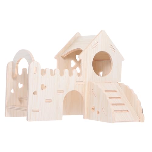 WOONEKY Hamsterhaus aus Holz mit Kletterleiter und Rutsche Doppellagiges Versteck für Hamster und Kleine Haustiere mit Fenster für Optimale Sicht und Einfache Fördert Spiel und Bewegung WOONEKY Hamsterhaus aus Holz mit Kletterleiter und Rutsche Doppellagiges Versteck für Hamster und Kleine Haustiere mit Fenster für Optimale Sicht und Einfache Fördert Spiel und Bewegung von WOONEKY