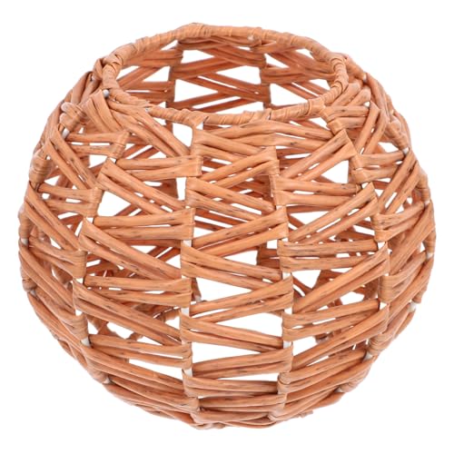 WOONEKY Handgefertigter Boho Lampenschirm aus Kunststoffrattan Robust und Langlebig Gewölbte Deckenlampe Vintage für Esszimmer Wohnzimmer und Flur Vielseitige Hängelampe von WOONEKY