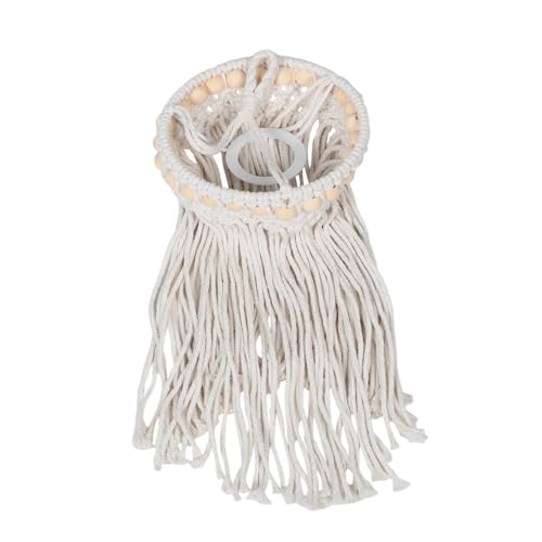 WOONEKY Handgewebter Makramee Pendelleuchtenschirm Boho Deckenlampe Wohnzimmer Schlafzimmer Lichtabdeckung Hängelampe für von WOONEKY