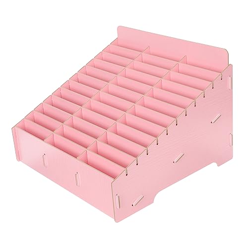 WOONEKY Handy Aufbewahrungsbox Tischplatte Mit Schule Für Geteilt Multi Handy-aufbewahrungsregal Schulorganisator Desk -organisatoren Organizer-handyhalter Desktop-container Hölzern Rosa von WOONEKY