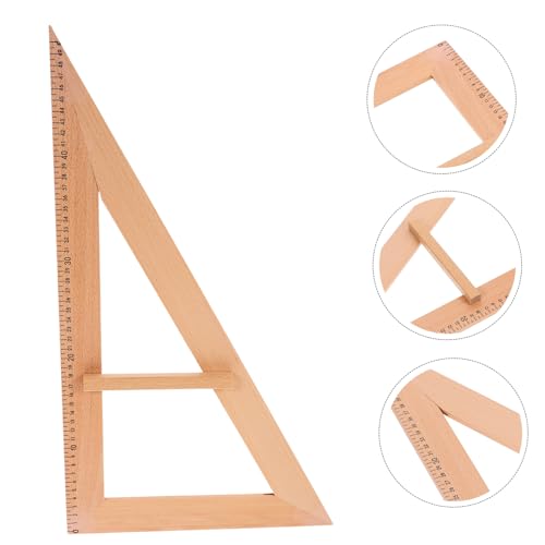 WOONEKY Holz Dreieckmaßstab Großes Lehrmittel Geometrisches Messwerkzeug für Lehrer Klassenzimmer zum Einfachen Erklären Komplexer von WOONEKY