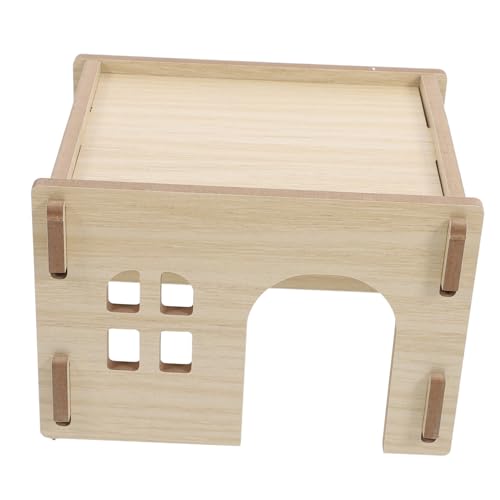 WOONEKY Holz Kleintierhaus Meerschweinchenstall mit Futterstation und Trinkplattform Robustes Langlebiges Holzversteck für Hamster Kaninchen Chinchilla Einfach zu Reinigen und Aufbauen von WOONEKY