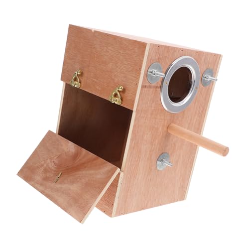 WOONEKY Holz Nistkasten für Wellensittiche und Liebesvögel Hängende Brutbox aus Natürlichem Holz mit Offenem Fenster Wetterfest Sichere und Warme Brutumgebung für Papageien Einfach zu WOONEKY Holz Nistkasten für Wellensittiche und Liebesvögel Hängende Brutbox aus Natürlichem Holz mit Offenem Fenster Wetterfest Sichere und Warme Brutumgebung für Papageien Einfach zu von WOONEKY