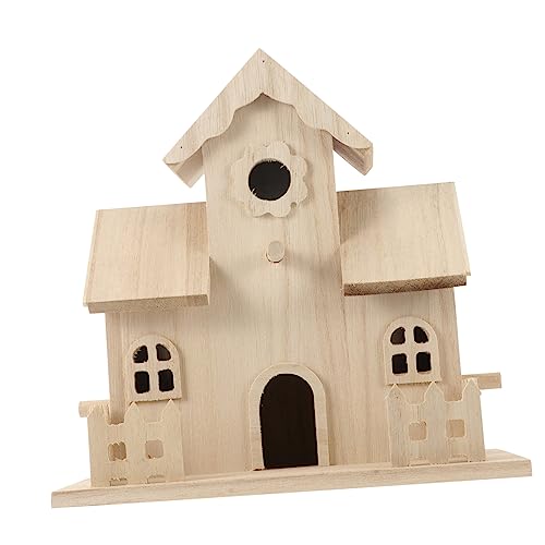 WOONEKY Holz Vogelhaus Hängend Dekoratives Nistkasten für Vögel Echtholz Unbehandeltes Nistnest Garten Hängendes Vogelhäuschen Retro Stil Für Kleine Haustiervögel und Gartendekoration von WOONEKY
