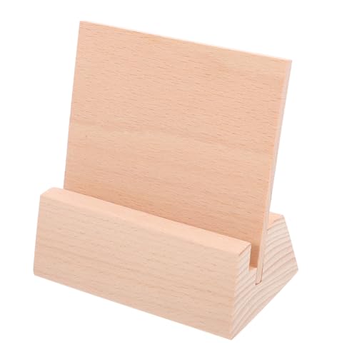 WOONEKY Holzständer Kartenhalter Lang Natürlicher Holzsockel für Postkarten Notizen und Tischkalender Stabiler Desktop Organizer für Büro Zuhause und Veranstaltungen WOONEKY Holzständer Kartenhalter Lang Natürlicher Holzsockel für Postkarten Notizen und Tischkalender Stabiler Desktop Organizer für Büro Zuhause und Veranstaltungen von WOONEKY