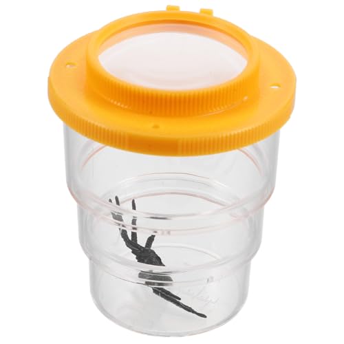 WOONEKY Insekten Beobachtungsbox mit Lupe für Dreiteiliger Behälter zur Erkundung von Insekten Lernspielzeug für Natur und Wissenschaftsentdeckung Orangefarbenes Design von WOONEKY