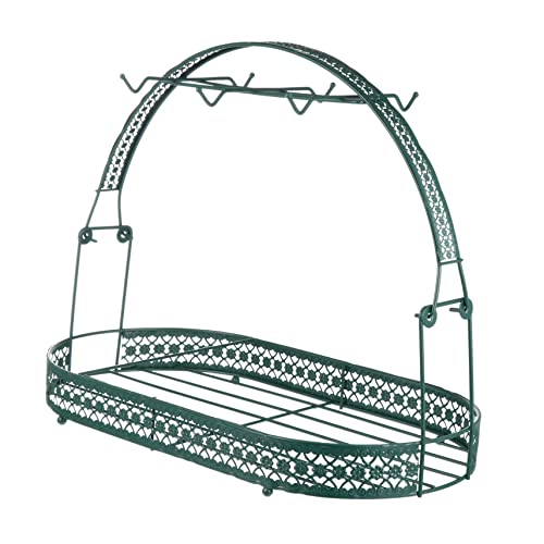 WOONEKY Kaffeetassenhalter aus Europäischer Stil Stabiler Teeset Ständer Organizer für Tassen und Geschirr Dekorativer Bar Organizer Grün ohne Tassen und Untersetzer von WOONEKY