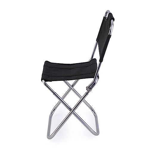 WOONEKY Klappstuhl Outdoor mit Rückenlehne Leichter Aluminium Faltstuhl für Camping Angeln und Reisen Wasserdichtes Oxford Material Tragbar und Pflegeleicht Schwarz von WOONEKY