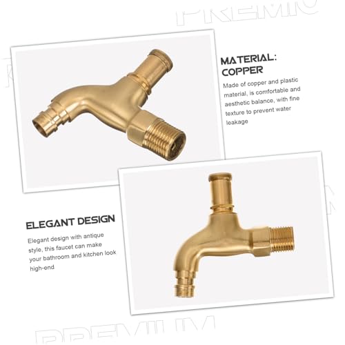 WOONEKY Kupfer Wasserhahn mit Schloss Diebstahlsicherer Garten und Waschbecken Wasserhahn Robust Antik Stil Praktisch für Badezimmer und Waschmaschine Installieren von WOONEKY