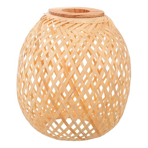 WOONEKY Lampenschirm Handgefertigt Hängelampe Retro Stil Minimalistisch Chinesisch Für Esszimmer Schlafzimmer Balkon Dekor Leichter Pendelleuchtenschirm von WOONEKY
