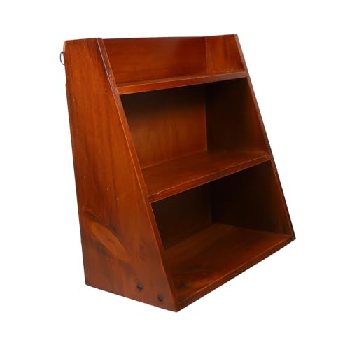 WOONEKY Mehrschichtiges Holz Regal Schreibtisch Organizer Platzsparend Robust Langlebig für Büro und Wohnräume Bauernhausstil von WOONEKY