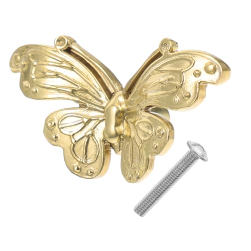 WOONEKY Messing Schmetterling Möbelknopf Langlebiger Schubladengriff Eleganter Griff für Schrank Kommode Schuhschrank Vielseitiger Möbelbeschlag Modernes Design für Küche und Zimmer von WOONEKY