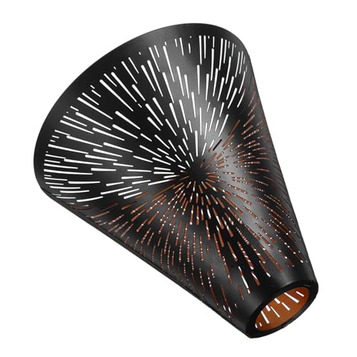 WOONEKY Metall Lampenschirm Schwarz Dekorativer Lampenschirm für Stehlampe Tischlampe und Kronleuchter Lochdurchmesser Kunsthandwerk für Wohndesign von WOONEKY