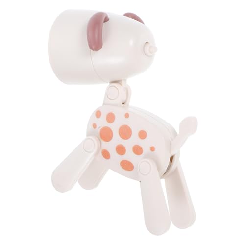 WOONEKY Mini LED Schreibtischlampe Form Eines Niedlichen Hundes Faltbare Nachttischlampe für Kinderzimmer Tragbare Leselampe Beige mit Einstellbarem Lichtwinkel von WOONEKY