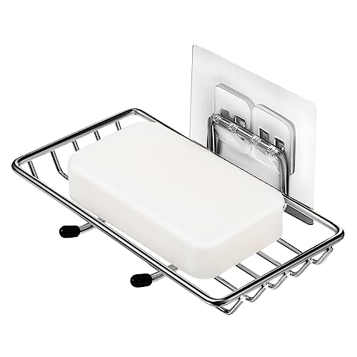WOONEKY Nail Seifenablage mit Haken Wasserdichter Seifenhalter für Dusche und Badezimmerwand Rutschfestes Ablagefach mit Abfluss Multifunktional für Seife Handtuch Schlüssel von WOONEKY
