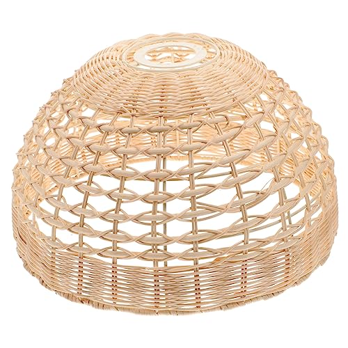 WOONEKY Rattan Lampenschirm Deckenleuchte Schirm Abdeckung Hängende Lichtabdeckung Für Wohnzimmer Schlafzimmer Restaurant Natürliche Geflochtene Pendelleuchte von WOONEKY