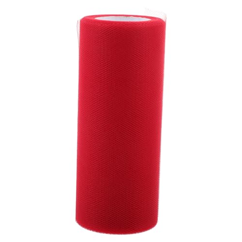 WOONEKY Rote Tüllrolle Polyester Breit DIY Tutu Bastelstoff Hochzeit Party Dekoration Girlande Tischläufer Zeremonie Deko von WOONEKY