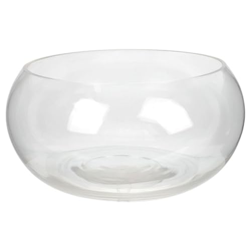 WOONEKY Runde Transparente Fischschale Multifunktionale Glasvase und Terrarium für Pflanzen und Goldfische Stilvolle Tischdekoration für Wohnzimmer und Büro von WOONEKY