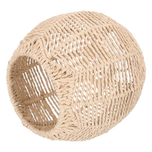 WOONEKY Runder Papierlampenschirm Imitation Rattan für Deckenleuchte Stehlampe Kreative Wohnraumdekoration Langlebig und Elegant Geeignet für Schlafzimmer Wohnzimmer Esszimmer von WOONEKY