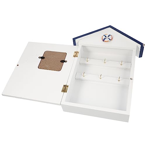 WOONEKY Rustikale Schlüsselbox Wandmontage Mediterraner Stil Kreativer Schlüsselhalter für Zuhause Kompakter Organizer Zeitersparnis Geschenkidee für Familie und Freunde von WOONEKY