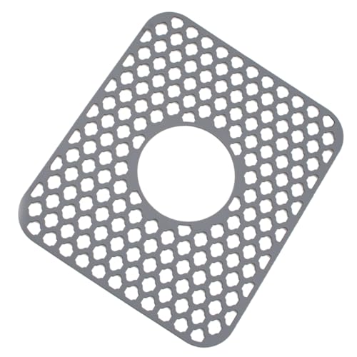 WOONEKY Silikon Spülbeckenschutzmatte mit Hohler Struktur Kratzfeste und Flexible Abtropfmatte für Küchenspülen Geschirr und Gläser Leicht zu Reinigen und Spülmaschinenfest Kleine Graue von WOONEKY