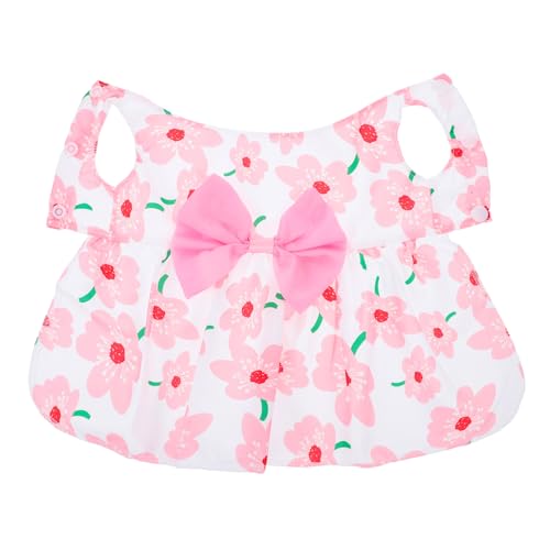 WOONEKY Sommerliches für Kleine Hunde Atmungsaktives Farbechtes Leichtes Pet Dress mit Floralem Muster und Schleife Einfach Auszuziehen für Dachshunds Französische Bulldoggen und Kleine WOONEKY Sommerliches für Kleine Hunde Atmungsaktives Farbechtes Leichtes Pet Dress mit Floralem Muster und Schleife Einfach Auszuziehen für Dachshunds Französische Bulldoggen und Kleine von WOONEKY