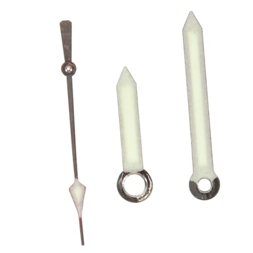 WOONEKY Superleuchtende Uhrzeiger Ersatzset aus Eisen für Mechanische Uhren Langlebige Minuten Stunden Sekundenzeiger Einfache Reparatur und Schnelle Montage Silberfarben von WOONEKY