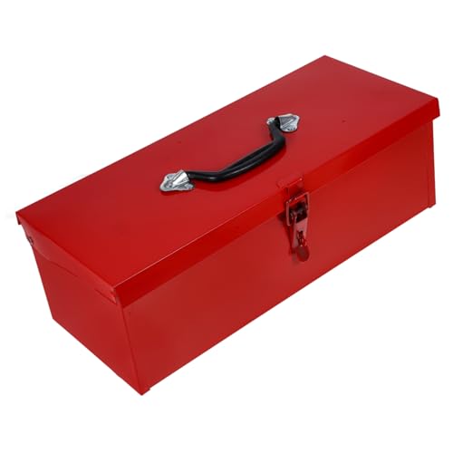 WOONEKY Tragbare Werkzeugkiste aus Robustem Eisenblech Wasserdichter Leichter Einlagig Abschließbar für Heimwerker und Mobile Einsätze von WOONEKY