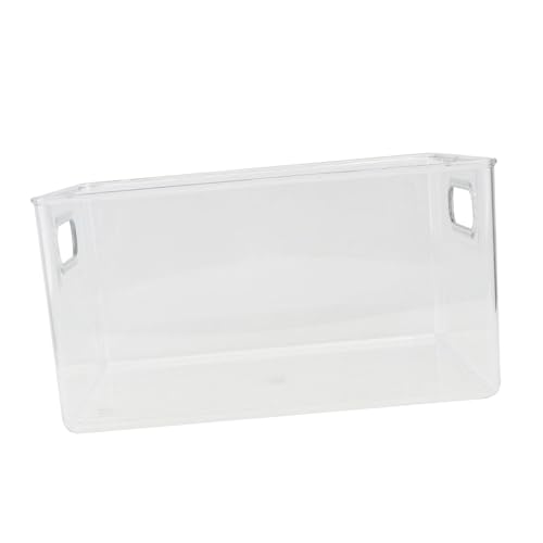 WOONEKY Transparente Aufbewahrungsbox mit Dual Griff Vielseitiger Buch Organizer für Zuhause Klassenzimmer Büro Kompakte Kunststoffbox Bruchfest und Platzsparend Geeignet zur Lagerung von von WOONEKY