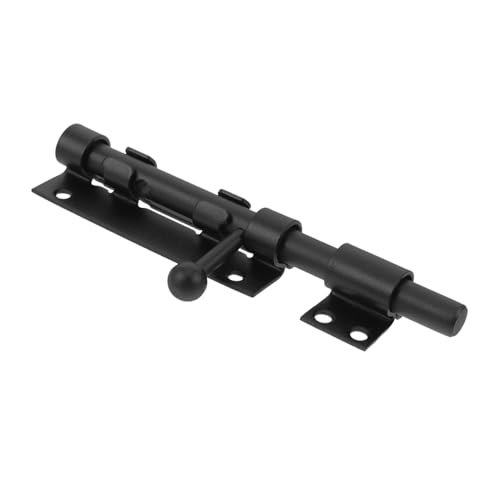 WOONEKY Türriegel mit Vorhängeschloss Bohrung Verdickter Schwarzer Schieberiegel für Scheunen Holztore und Außentüren Wetterbeständig Montierbar Sicherer Farm Gate Latch von WOONEKY