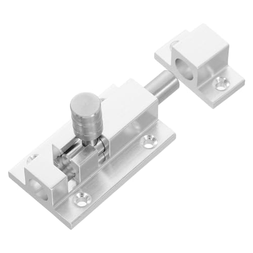 WOONEKY Türschloss Türfeststeller Für Innentüren Schiebetürriegel Badezimmer -partition -hardware Riegelschloss Riegel Türschlösser Türschlittenriegel Silber Aluminiumlegierung von WOONEKY
