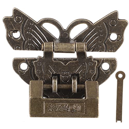 WOONEKY Vintage Metallkastenschloss mit Robustem Metallbügel Dekoratives Antikes Vorhängeschloss für Holzschatullen Schmuck und Geschenkboxen Einfache Montage Langlebig und Vielseitig von WOONEKY