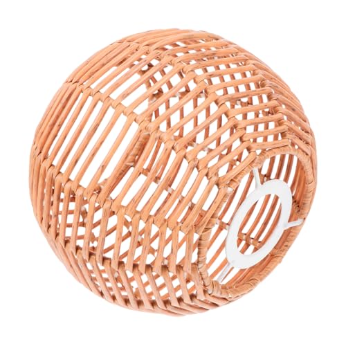 WOONEKY Vintage Pendelleuchte Lampenschirm aus Handgewebtem Rattan Rustikaler Kronleuchter Ersatzschirm für Wohnzimmer Esszimmer Küche Langlebig und Einfach zu Reinigen von WOONEKY