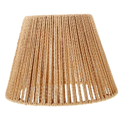 WOONEKY Vintage Rattan Lampenschirm Handgeflochten Pendelleuchte Lampenabdeckung für Restaurant Wohnzimmer Retro Boho Deckenleuchte mit Sanfter Beleuchtung von WOONEKY