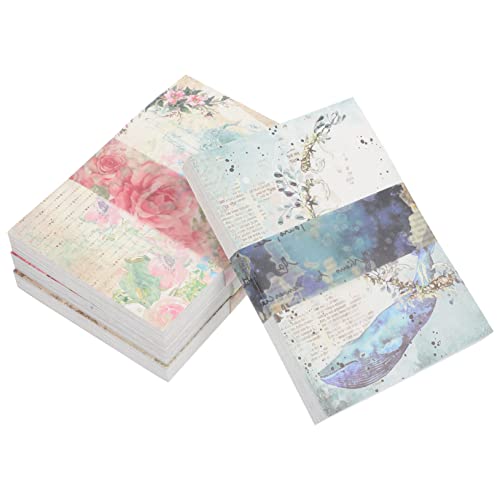 WOONEKY Vintage Scrapbooking Papier Teilig mit Blumen Kartenmotiven Doppelseitiges Dekorpapier für DIY Bastelprojekte Hand Account Dekoration und Kreative Grußkarten Sichere Materialien WOONEKY Vintage Scrapbooking Papier Teilig mit Blumen Kartenmotiven Doppelseitiges Dekorpapier für DIY Bastelprojekte Hand Account Dekoration und Kreative Grußkarten Sichere Materialien von WOONEKY
