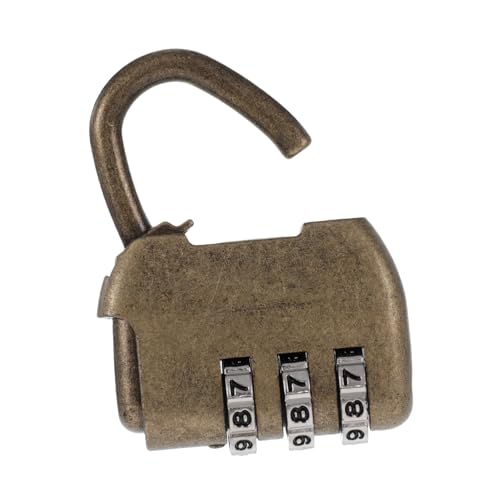 WOONEKY Vintage Zahlenschloss aus Robustem Zinklegierung Einstellbares Stelliges Zahlenschloss für Gepäck Koffer Taschen und Kleines Vorhängeschloss mit Sicherer Kombination von WOONEKY