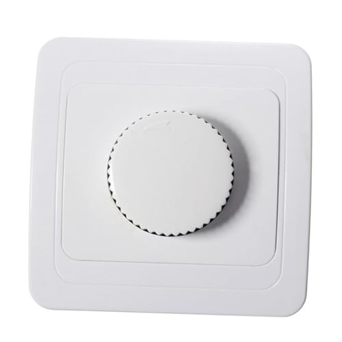 WOONEKY Wandpanel Dimmschalter mit Drehknopf Elektrischer Lichtdimmer für LED Lampen Energiesparender Schalter zur Helligkeitsanpassung Weiß von WOONEKY