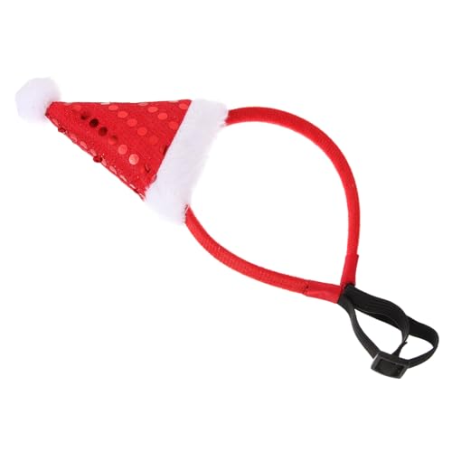 WOONEKY Weihnachtliches Haustier Stirnband Rot Weihnachtsmütze Kopfschmuck Leicht Strapazierfähig Für Hunde Katzen Festliche Kostüm Accessoires Für Fotoshooting Party von WOONEKY