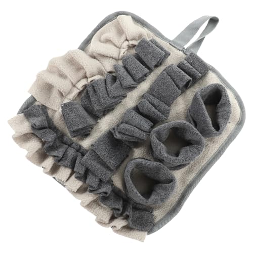 WOONEKY rutschfeste Fleece Schnüffelmatte für Kaninchen Trainingsmatte Futtersuche Langlebige Graue Kuscheldecke für Artgerechte Beschäftigung und Geruchssinnförderung von WOONEKY
