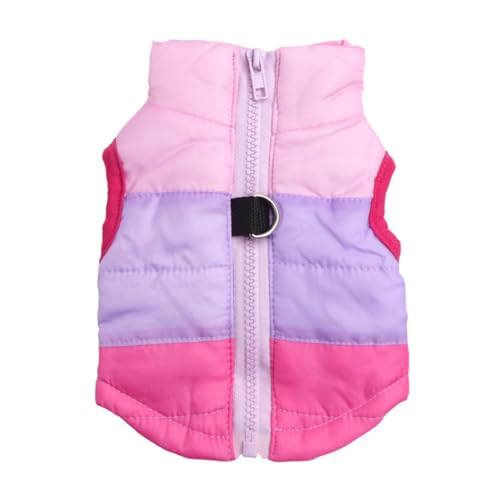 WOONEKY wasserdichte Hundeweste Xs für Kleine Hunde Warme Herbst Winterjacke mit Bauchschützendem Atmungsaktivem Material Beidseitig Tragbar Modische Hundekleidung in Pink und Violett von WOONEKY