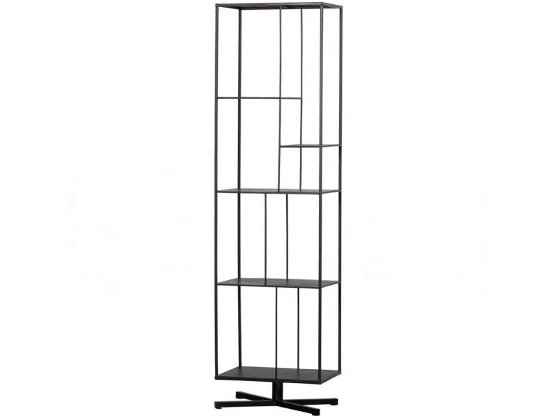 WOOOD Bücherregal Industrial Standregal Bücherregal Jiske Schwarz Metall 180 cm von WOOOD