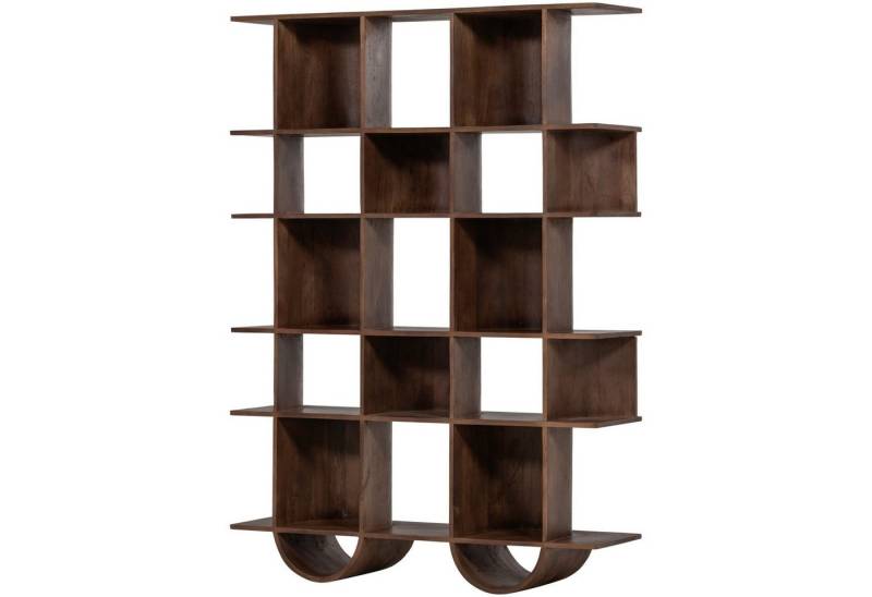 WOOOD Bücherregal Retro Bücherregal Standegal Raumteiler Sinne Mangoholz von WOOOD